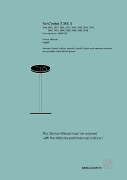 Bang and Olufsen Beocenter 2 service manual PDF